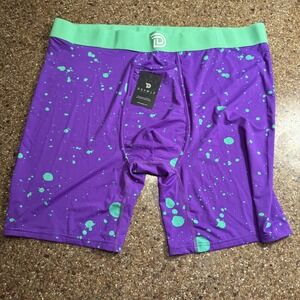 Drawlz Boxer‎ Briefs Mens 4XL Purple Green Splatter Underwear Moisture Wicking